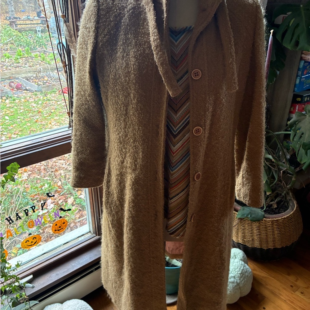 Cozy Brown Long Wool Coat